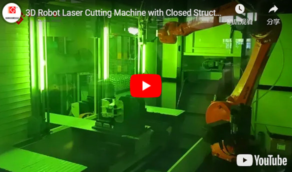 Máquina de corte a laser robô 3D com estrutura fechada para corte de alumínio