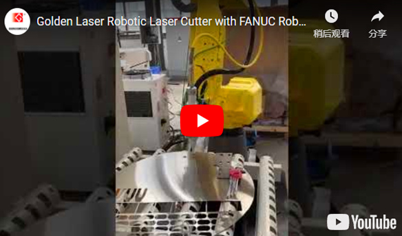Cortador de laser robótico laser dourado com robô FANUC