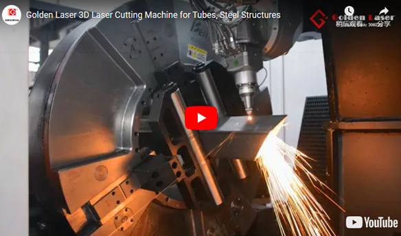 Laser dourado 3D máquina de corte a laser para tubos, estruturas de aço