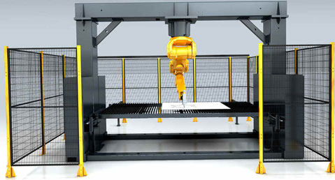 Aplicação da máquina de corte do laser do robô 3D